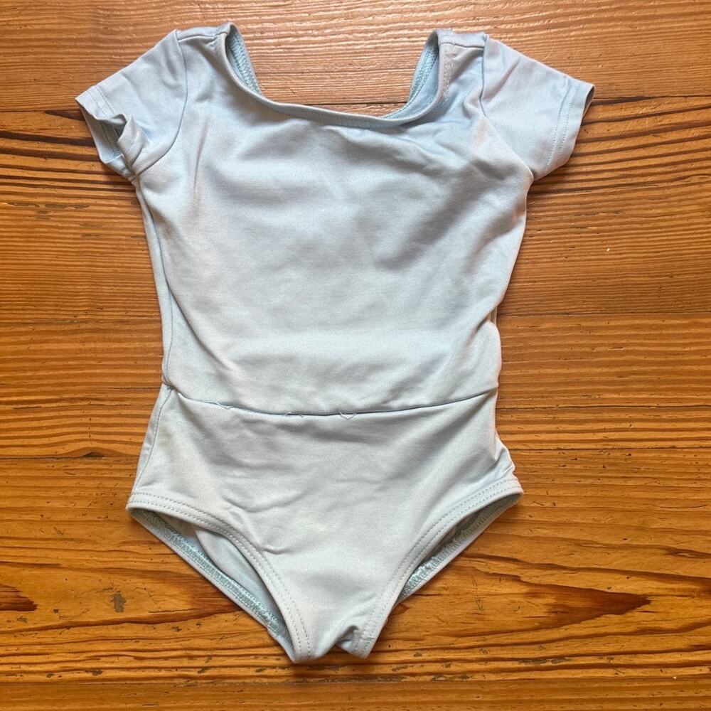 Capezio light blue short sleeve‎ toddler dance bodysuit SIZE Toddler